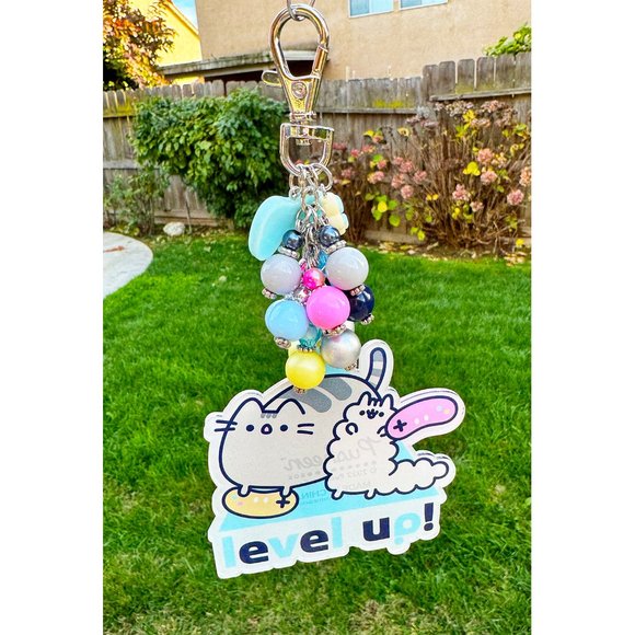 Gaming Pusheen Cat Acrylic Keychain Purse Bag Charm - Picture 4 of 8